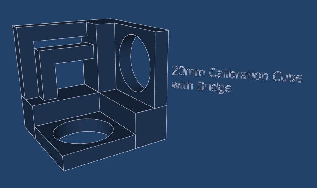 Calibration Cube V2 with Bridge - 20mm