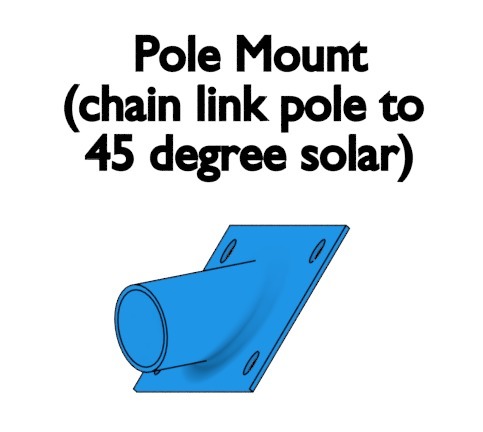 pole mount chain link 45 and 30 degree for solar panel