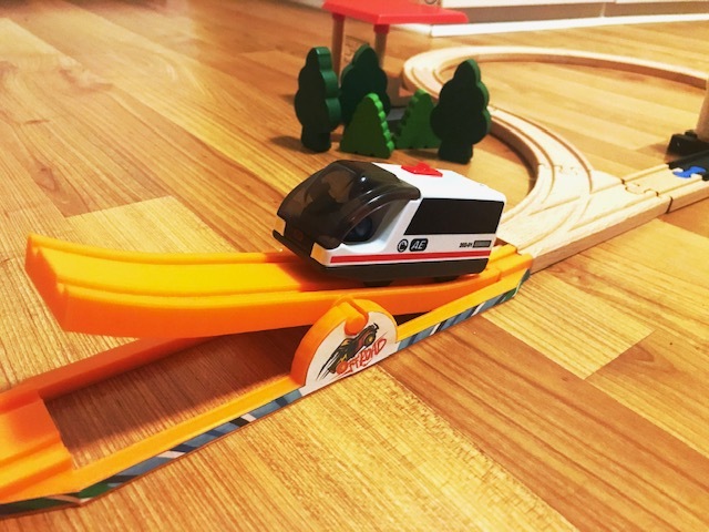 wooden train rocker
