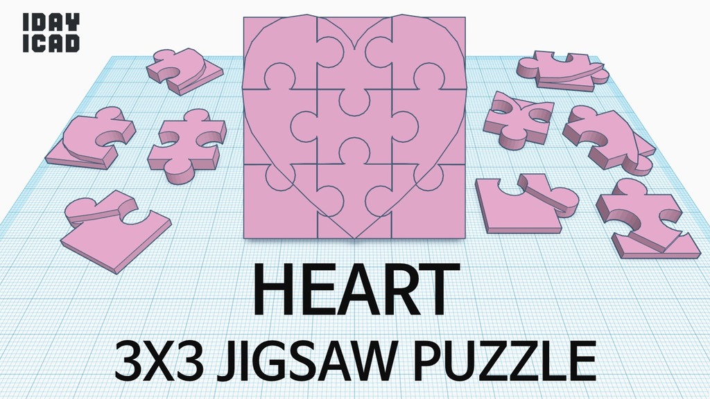 [1DAY_1CAD] 3X3 JIGSAW PUZZLE HEART 