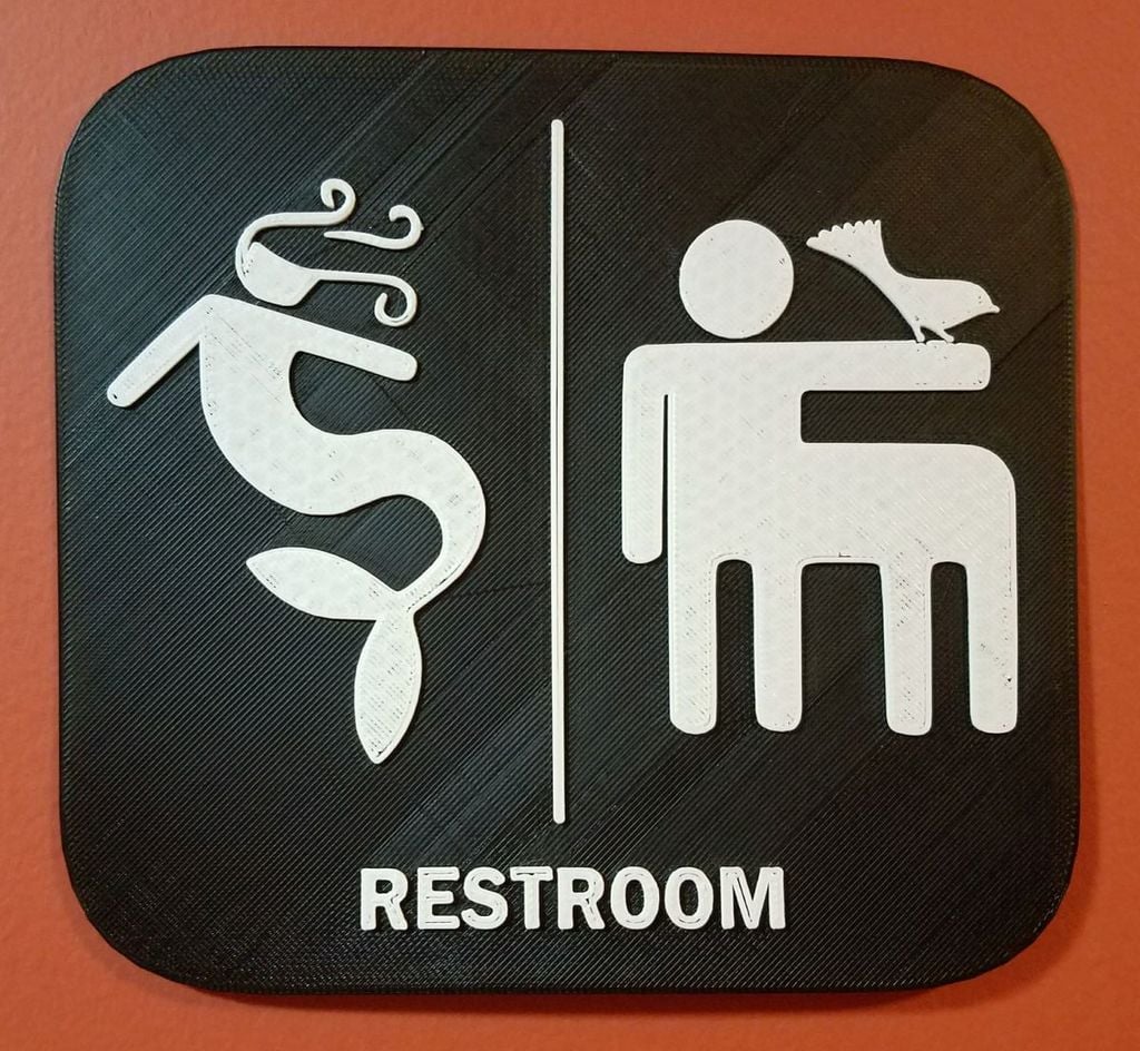 Mermaid Centaur Restroom Sign