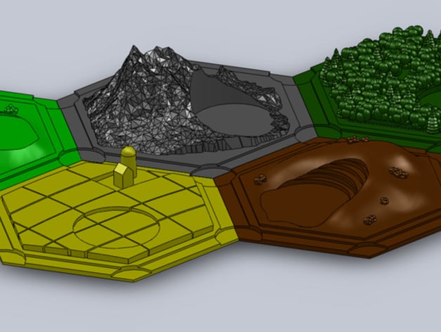 3D Catan Terrain Pieces