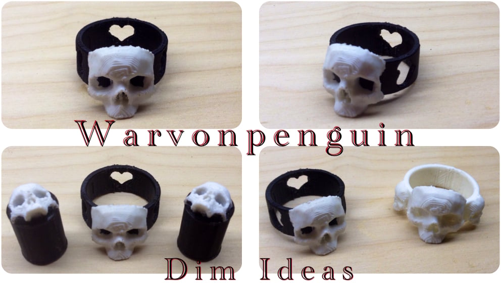Skull Heart Ring