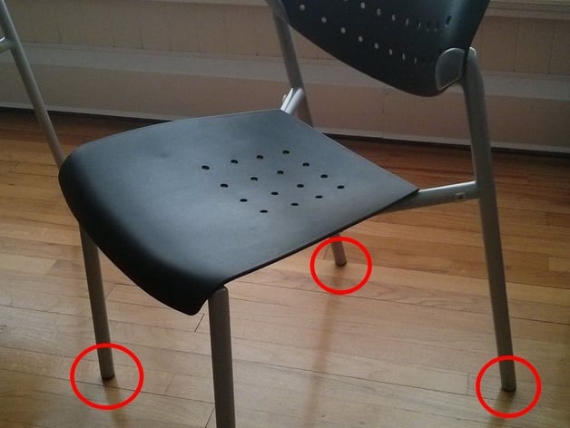 Plastic end caps for Keilhauer chair