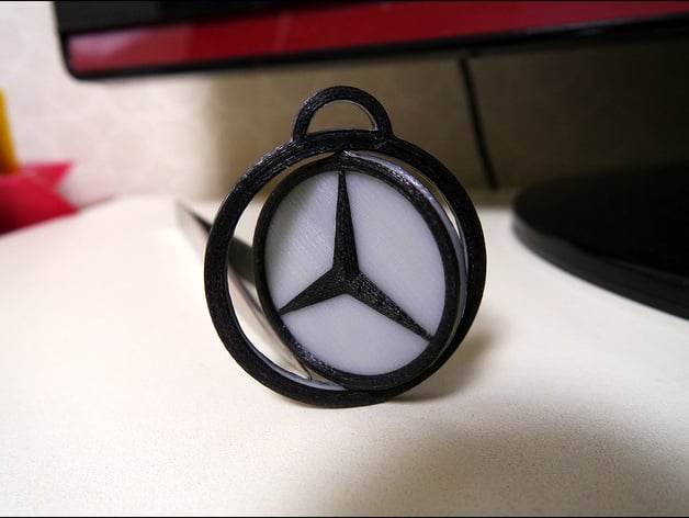 Benz spinning key chain