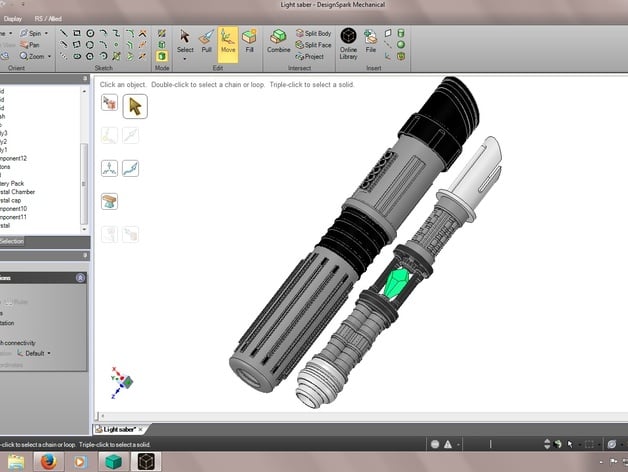 Lightsaber with internal components (Remix)