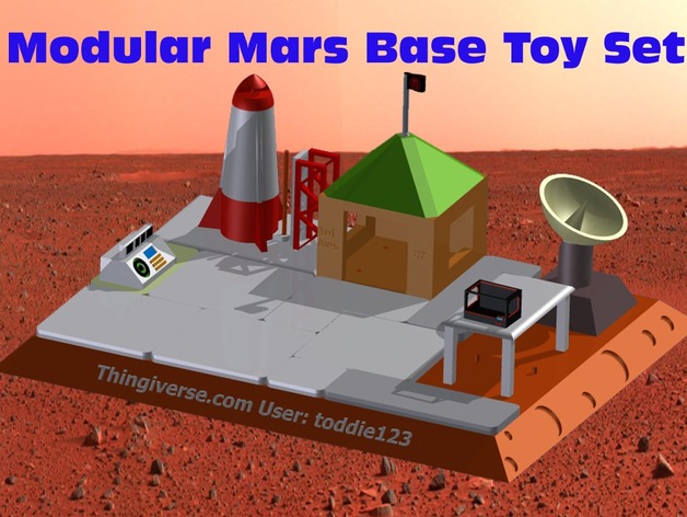 Modular Mars Base Toy - 3D Printable