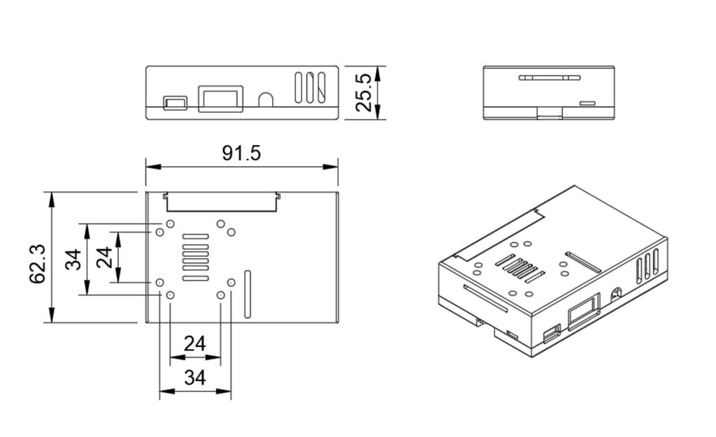 Raspberry Pi 3 Model B CASE with GoPro