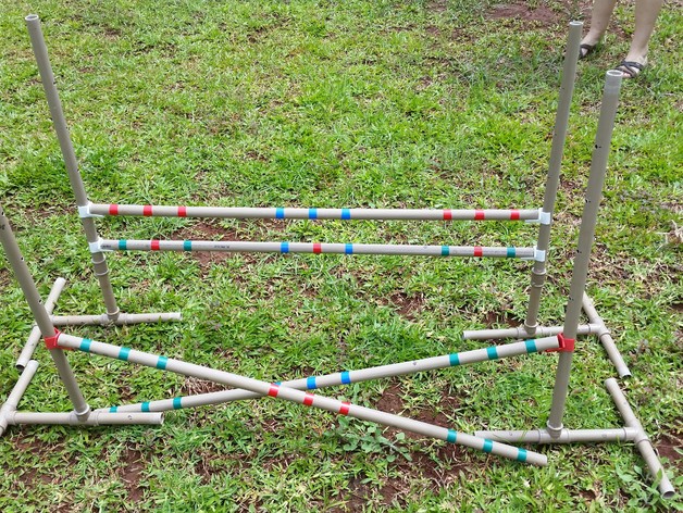 Bar support for agility jump obstacle