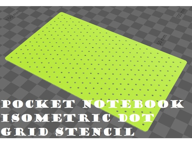 3D Printable Grid Line Stencil Bookmark for Small Notebooks by Evan S.