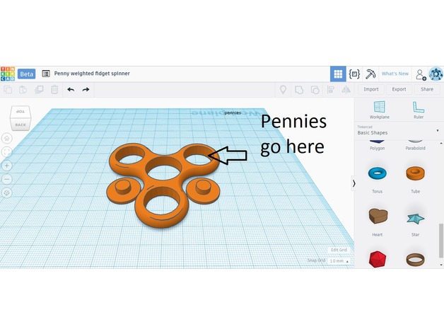 Penny weighted fidget spinner - round