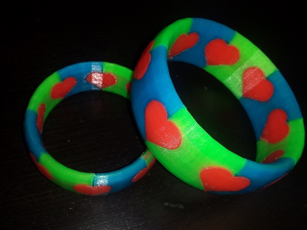 Triple-Color Ring - Hearts