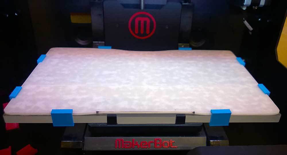 Clips and Spacer for Ninja Printer Plate VERSION 2 (MakerBot Replicator 2)