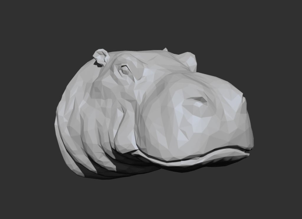 Hippo Head - Low Poly