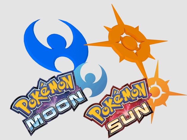 Pokemon Moon/Sun Logo and keychain