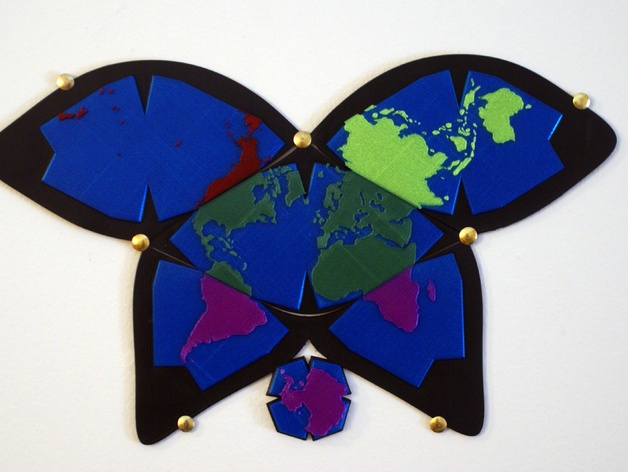 Butterfly World Map - Four Pieces