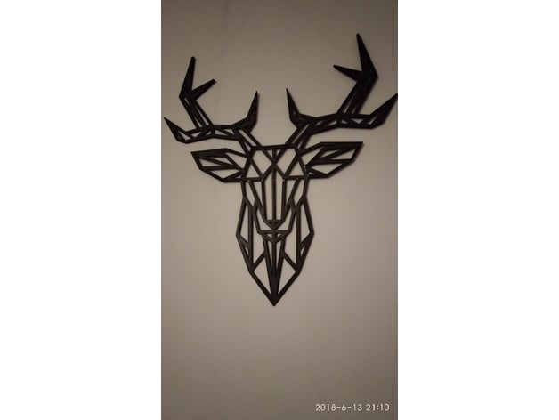 Xl Geometric Deer Wall Sculture Bigger Print Bed