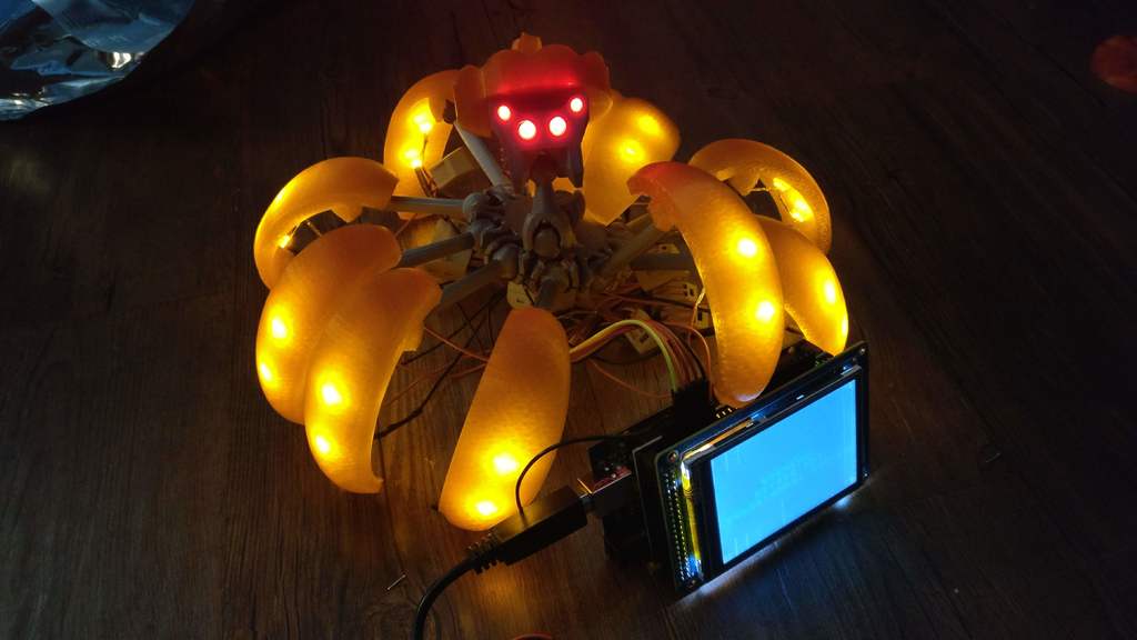 Pumpkin Spider Robot with LEDs