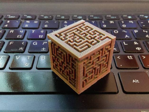 Maze cube generator, pure OpenSCAD