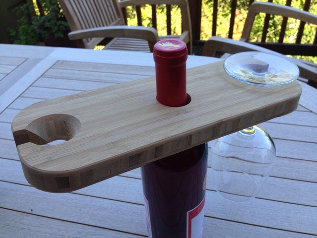 CNC Wine Bottle and Glass Holder