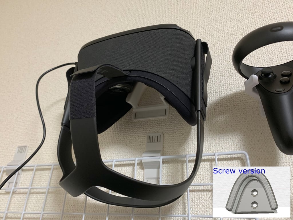 Oculus Quest Goggles Wall Mount with Stapler or Screws
