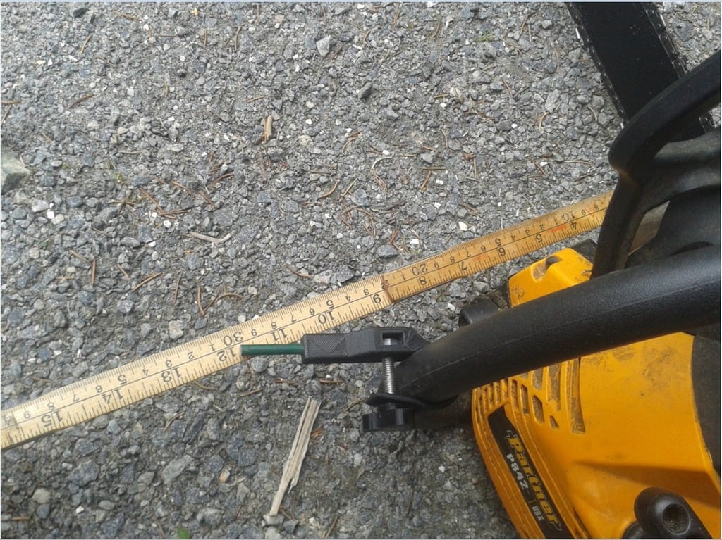 Chainsaw log/wood measure device.