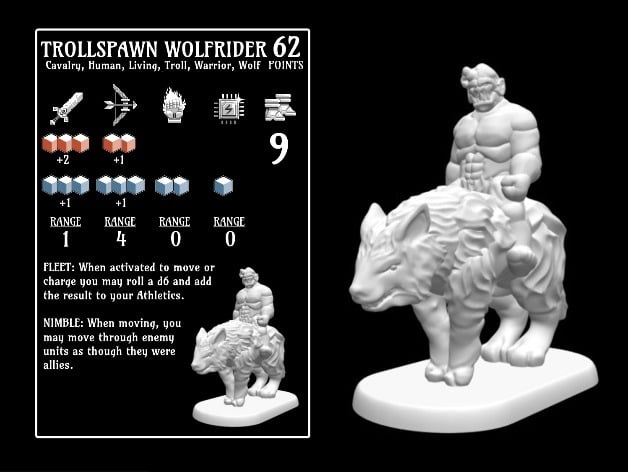 Image of Trollspawn Wolf Rider (18mm scale)
