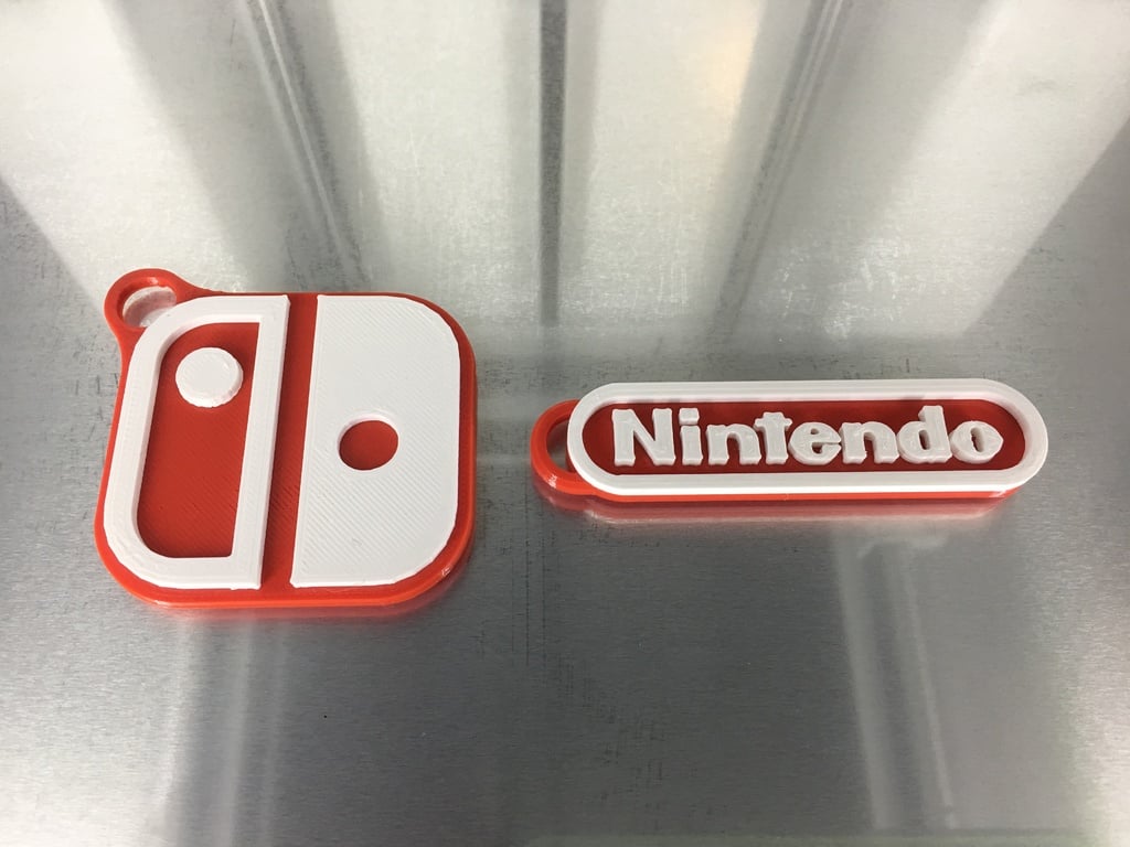 Dual/Multi Material Nintendo and Switch Logo Keychains