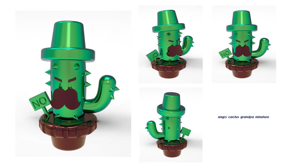 Angry cactus grandpa miniature