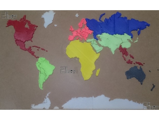 dårlig Joseph Banks tage medicin Printable World Map Puzzle by 2c2know - Thingiverse