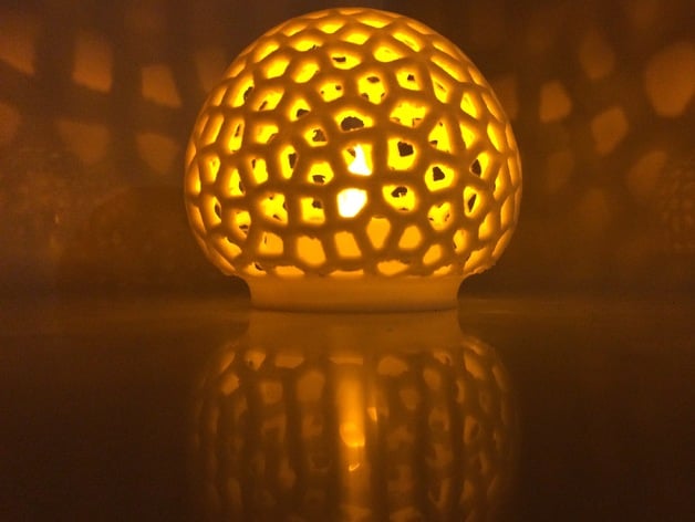 Voronoi LED mushroom cap tealight shade