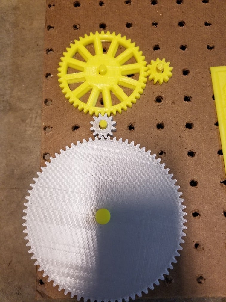 Gears that are sized for 1" pegboard