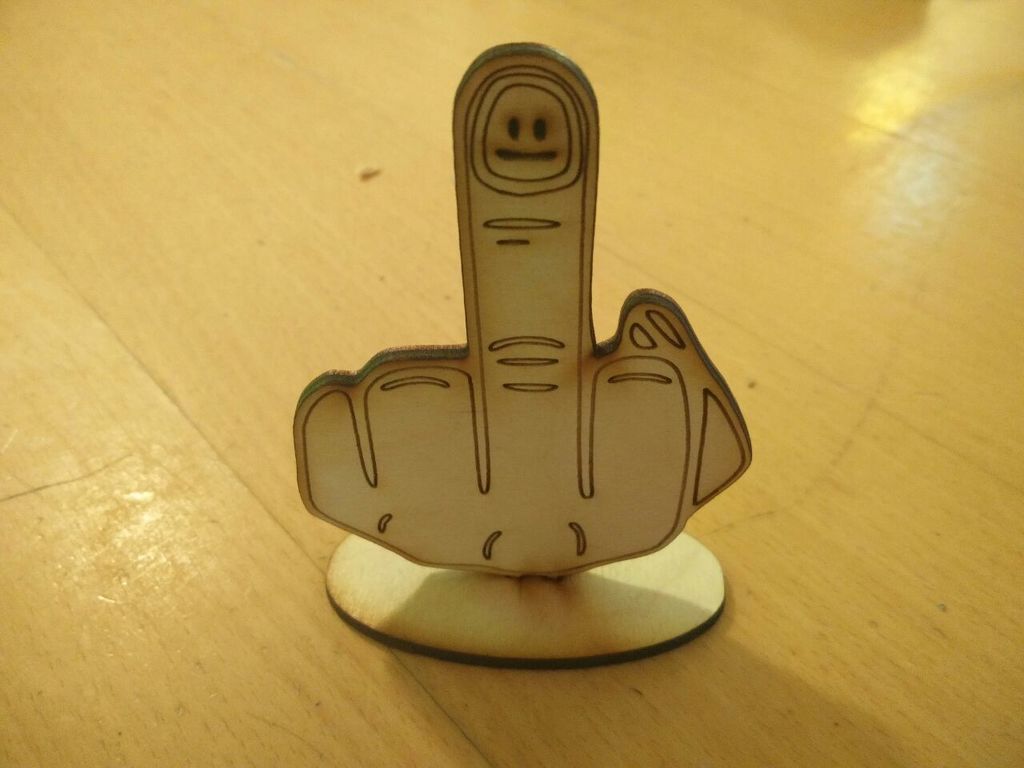 happy middle finger with stand