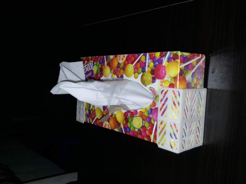 Paper tissue box wall mount