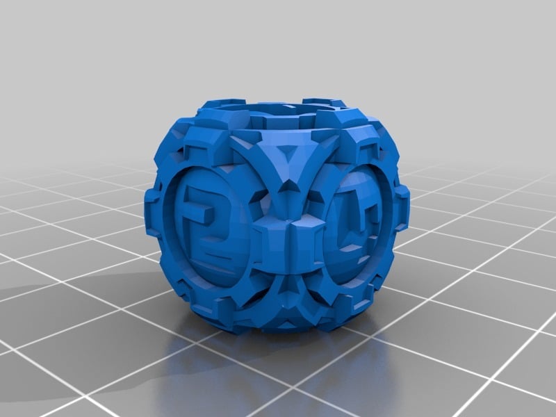 D6 Sci Fi Rounded Sphere Gears Dice - Numbers