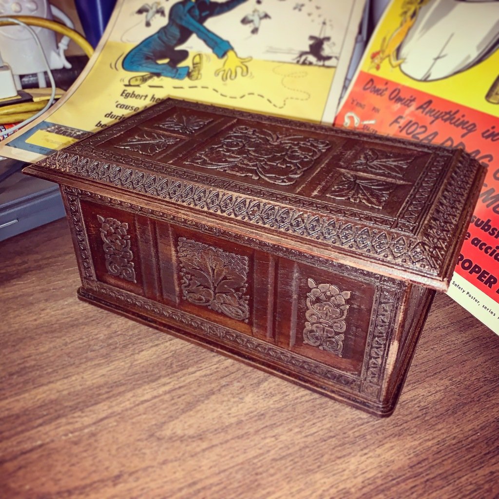 Antique Carved Wood Box