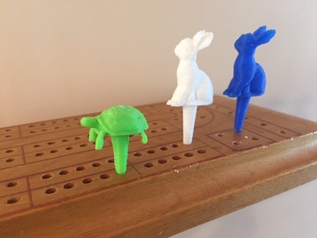 Tortoise and Hare cribbage pegs