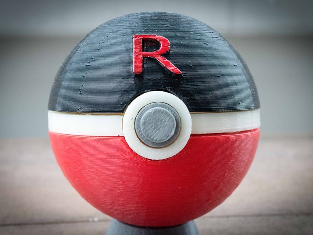 Team Rocket Rocketball Pokeball, with magnetic clasp