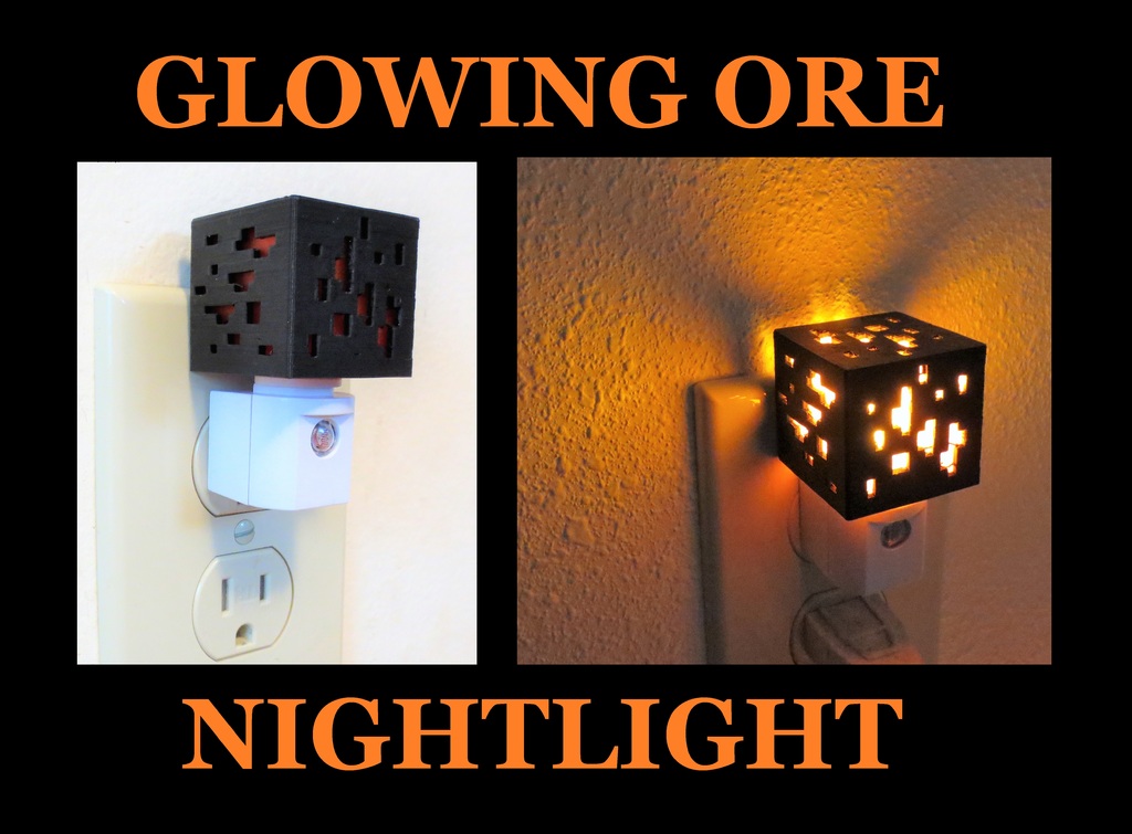 Mini Minecraft Ore Cube Nightlight Redstone