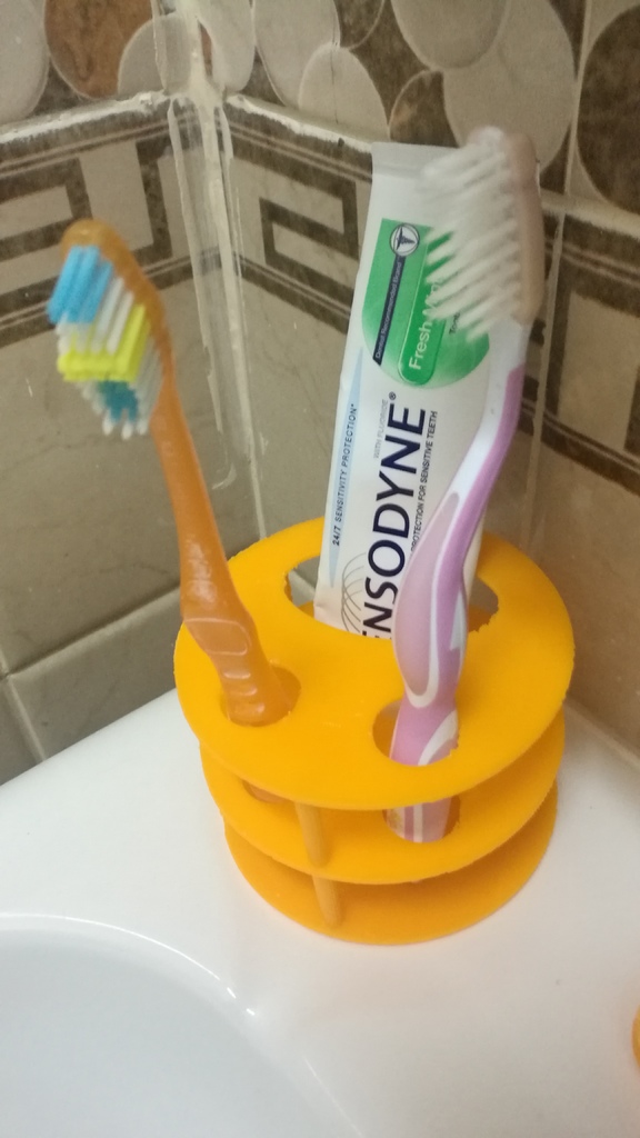 Toothbrush and toothpaste holder