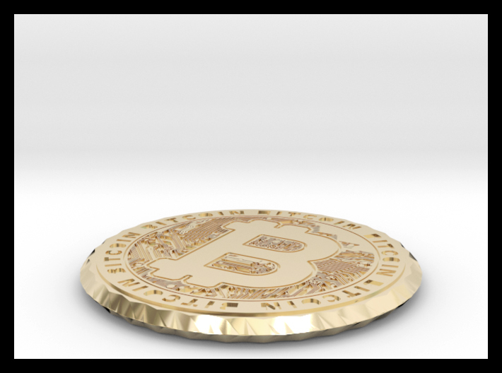 Bitcoin Coin & Coaster ( double sided )