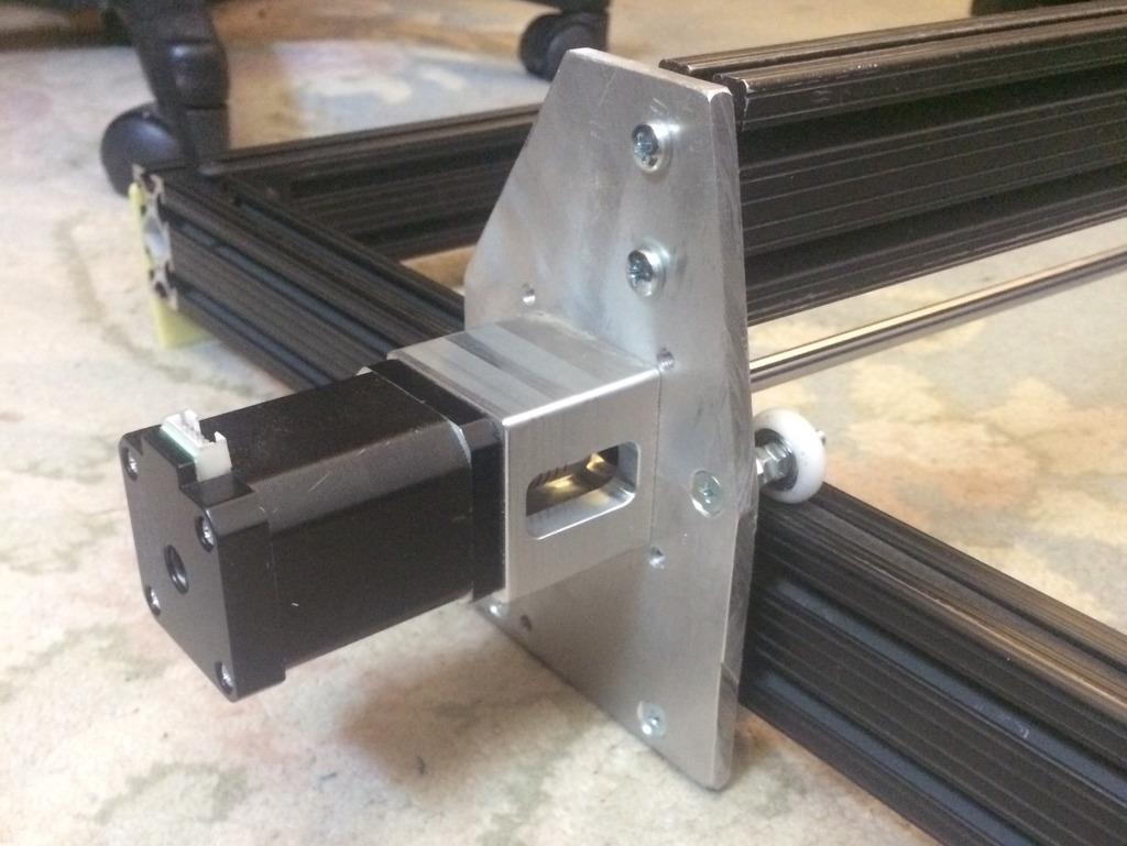 Laser engraver motor mount for Nema 17,23 using series 10, 80/20 extrusion
