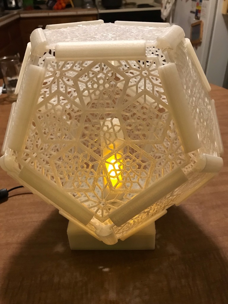 Dodecahedron Lamp - with Animated Flame