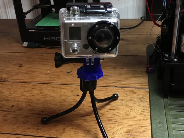 Gopro Tripod mount With Print In Place Nut