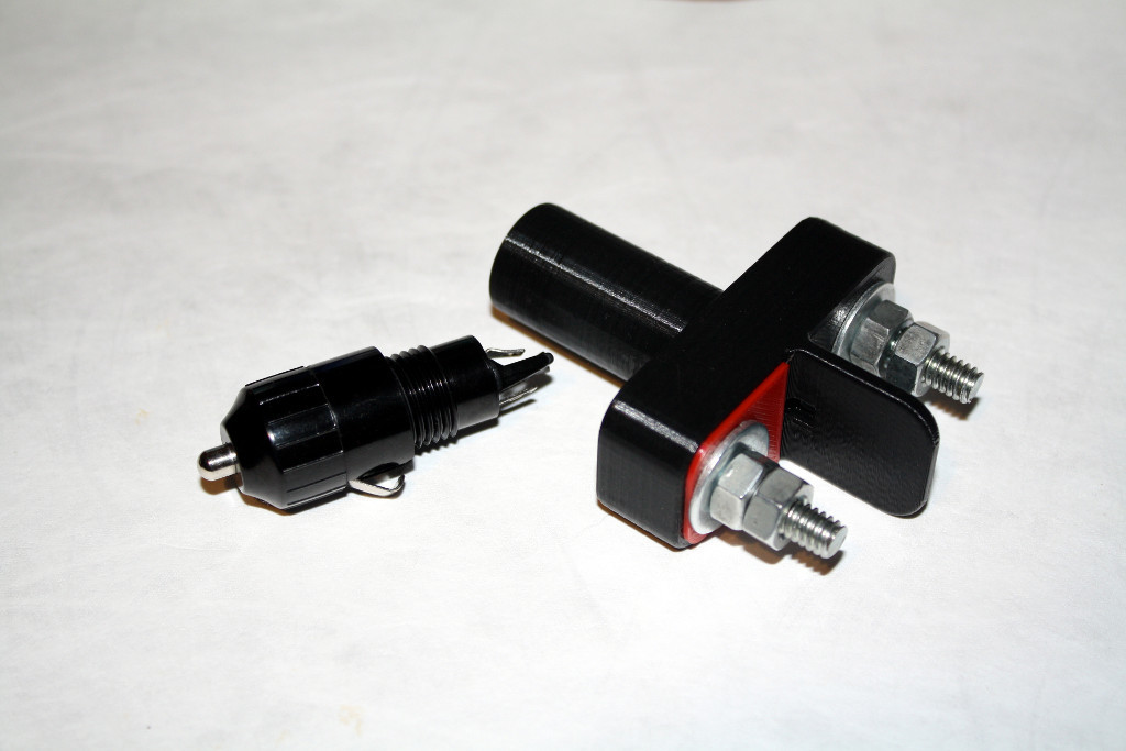 12vdc Cigarette Lighter Plug to Bolt Tap Adapter