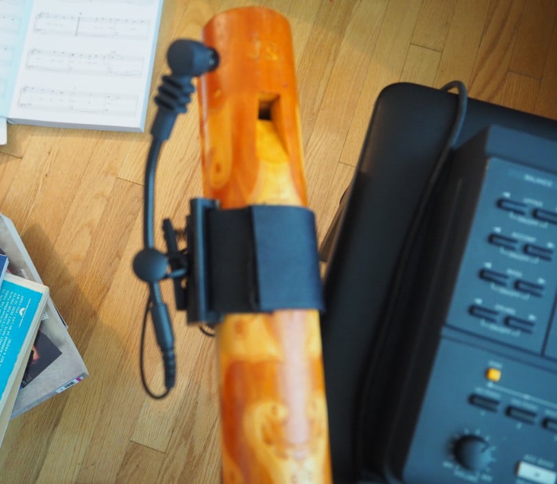 Fujara overtone flute microphone holder for APEX 565