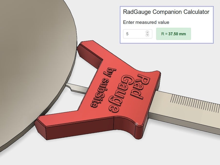 Rad Radius Gauge - the RadGauge - With Companion App