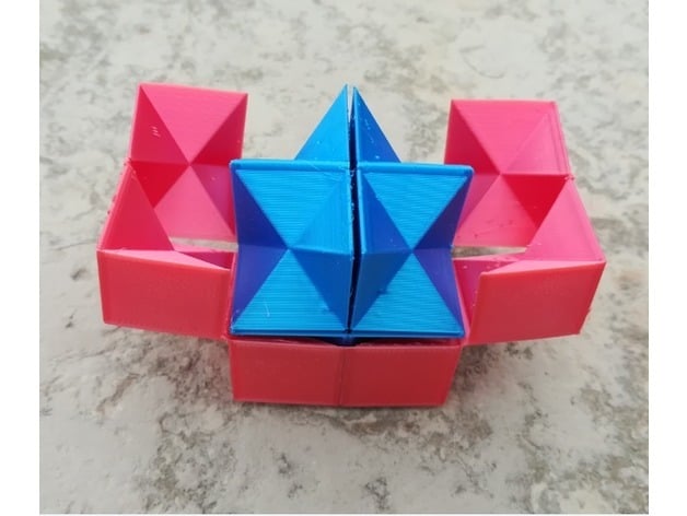 Twin Spiky Stellated Dodecahedron, Infinity Cube, Magic Cube, Flexible Cube, Folding Cube, Yoshimoto  Cube for for Flexible Filament Printing