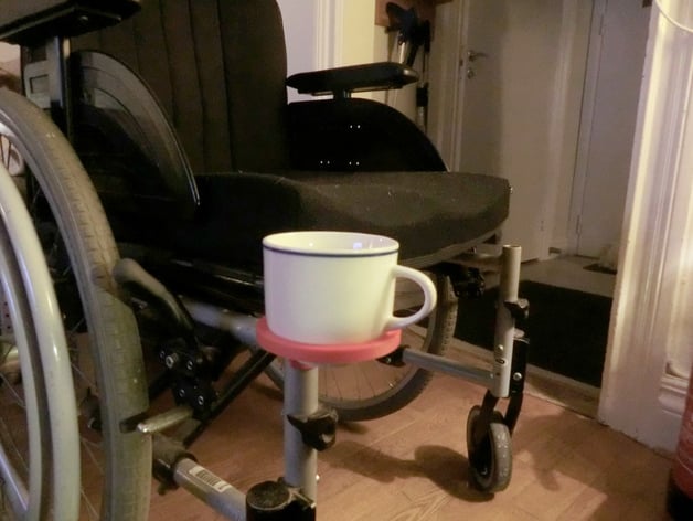 Wheelchair cup holder