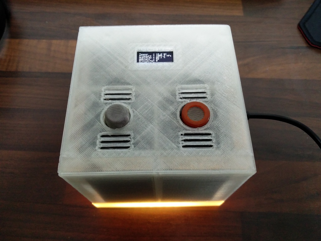ESP8266 sensor box with OLED display and fine dust sensor